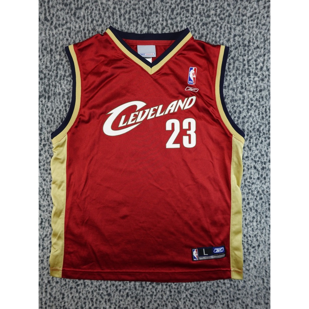 Reebok LeBron James Cleveland Cavaliers Jersey Youth L Red NBA 23 Mesh